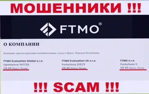 FTMO Evaluation Global s.r.o. - это очередной развод, юридический адрес компании - фейковый