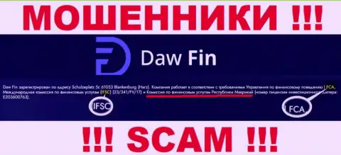 Компания DawFin Com мошенническая, и регулятор у нее точно такой же мошенник