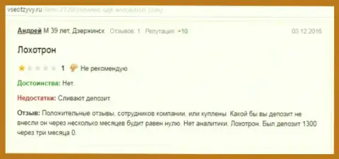 Андрей является автором данной публикации с отзывов о брокере ВС Солюшион, данный достоверный отзыв был скопирован с портала всеотзывы ру