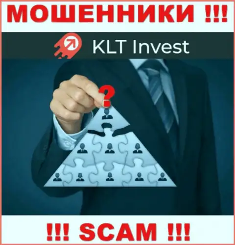 Нет возможности выяснить, кто же является руководителем организации KLT Invest - это явно мошенники
