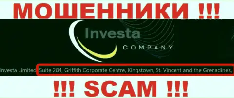 На официальном web-сервисе Investa Company опубликован адрес этой организации - Suite 284, Griffith Corporate Centre, Kingstown, St. Vincent and the Grenadines (оффшор)