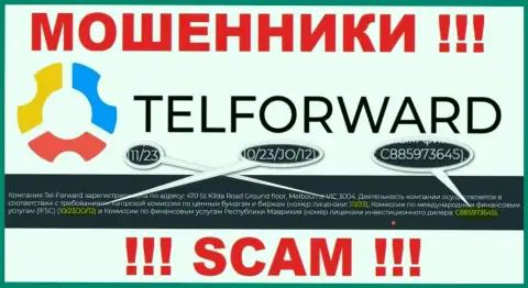 На сервисе TelForward Net есть лицензия, только вот это не отменяет их мошенническую суть