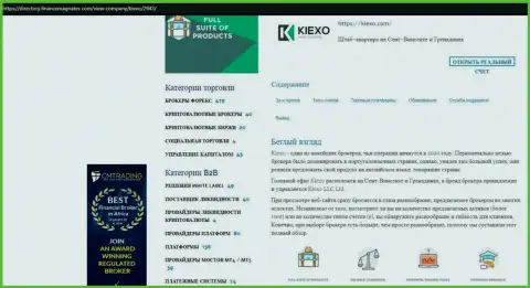 Обзор об услугах Форекс брокерской организации KIEXO, представленный на сайте директори финансмагнатес Ком