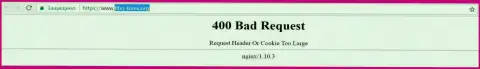 Официальный сервис форекс брокера Fibo Forex несколько суток недоступен и показывает - 400 Bad Request