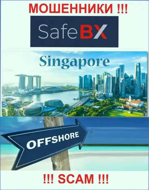 Singapore - оффшорное место регистрации аферистов SafeBX, показанное у них на веб-портале