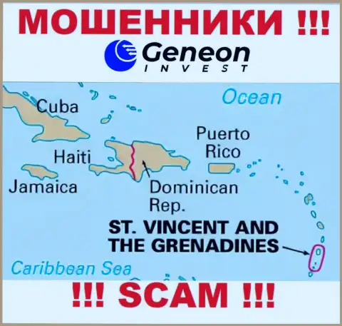 GeneonInvest зарегистрированы на территории - St. Vincent and the Grenadines, остерегайтесь совместной работы с ними