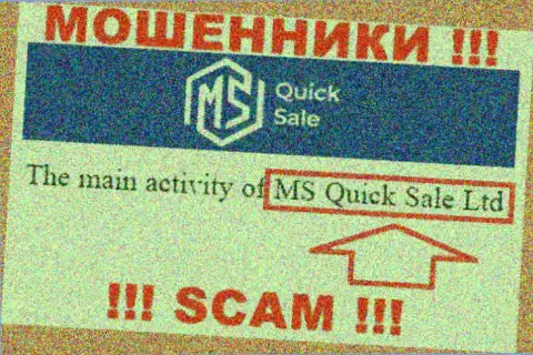 На информационном портале MS Quick Sale написано, что юридическое лицо организации - MS Quick Sale Ltd