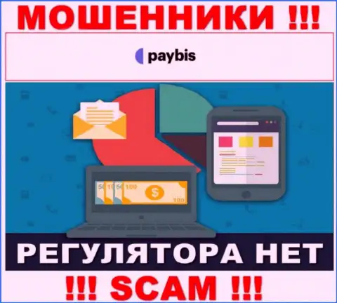 У PayBis Com на web-ресурсе не имеется информации об регуляторе и лицензионном документе конторы, а следовательно их вовсе нет