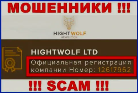 Наличие регистрационного номера у HightWolf (12617962) не значит что организация добропорядочная