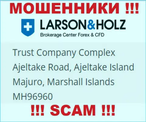 Оффшорное расположение LarsonHolz Biz - Trust Company Complex Ajeltake Road, Ajeltake Island Majuro, Marshall Islands МН96960, откуда указанные жулики и прокручивают свои грязные делишки