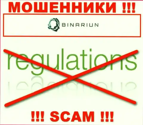 У организации Binariun нет регулятора, а значит они настоящие internet махинаторы !!! Будьте очень внимательны !!!
