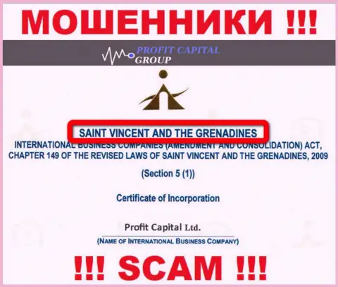 Юридическое место регистрации internet-мошенников Profit Capital Group - St. Vincent and the Grenadines