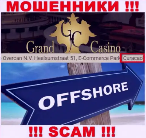 С Grand-Casino Com совместно работать ДОВОЛЬНО-ТАКИ ОПАСНО - скрываются в оффшорной зоне на территории - Curacao