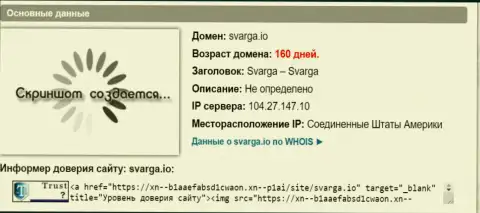 Возраст домена Форекс организации Сварга, согласно справочной информации, которая получена на веб-сервисе довериевсети рф