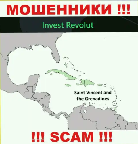 Invest Revolut зарегистрированы на территории - St. Vincent and the Grenadines, остерегайтесь взаимодействия с ними