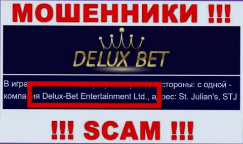 Delux-Bet Entertainment Ltd - компания, которая владеет интернет жуликами ДелюксБет