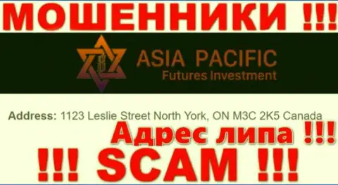 Будьте бдительны ! AsiaPacific Futures Investment - это несомненно интернет лохотронщики !!! Не хотят показывать реальный официальный адрес компании