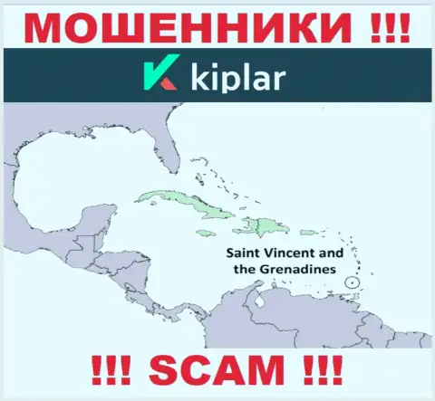 МОШЕННИКИ Kiplar имеют регистрацию невероятно далеко, а именно на территории - Сент-Винсент и Гренадины