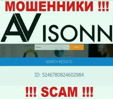 Осторожно, присутствие номера регистрации у конторы Avisonn (5246780824602984) может быть приманкой