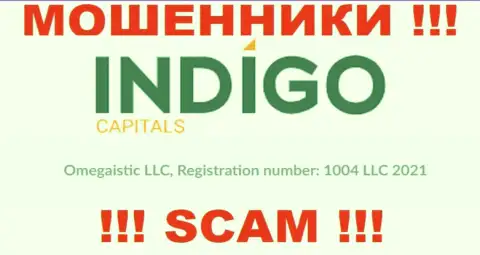 Номер регистрации еще одной незаконно действующей компании ИндигоКапиталс Ком - 1004 LLC 2021