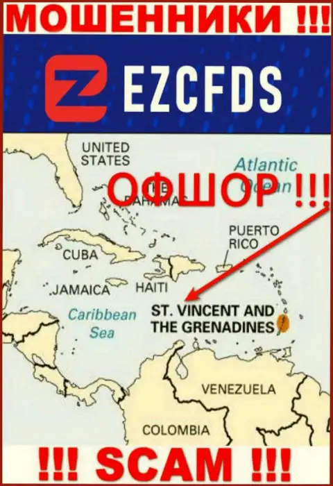 St. Vincent and the Grenadines - офшорное место регистрации мошенников ЕЗЦФДС Ком, расположенное у них на веб-портале