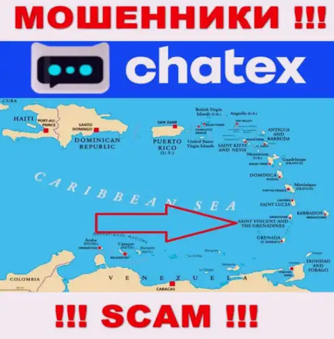 Не доверяйте мошенникам Чатекс, ведь они зарегистрированы в офшоре: St. Vincent & the Grenadines