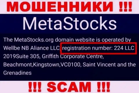 Номер регистрации конторы МетаСтокс - 224 LLC 2019
