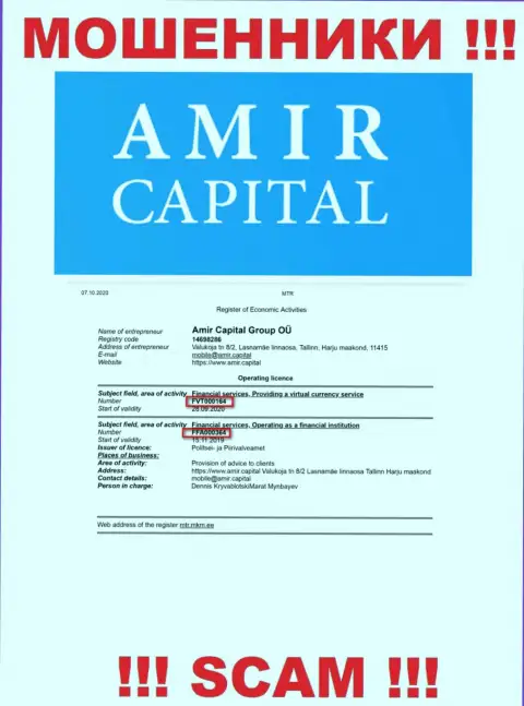 AmirCapital публикуют на информационном ресурсе лицензию, несмотря на это успешно оставляют без средств клиентов
