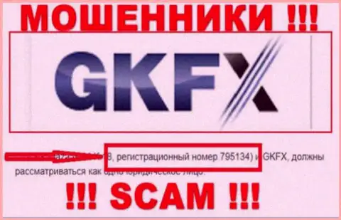Регистрационный номер очередных ворюг всемирной internet сети организации GKFX ECN - 795134