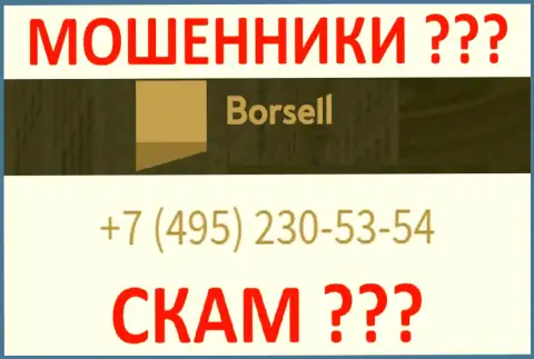 С какого номера телефона будут названивать интернет воры из компании Borsell неизвестно, у них их немало