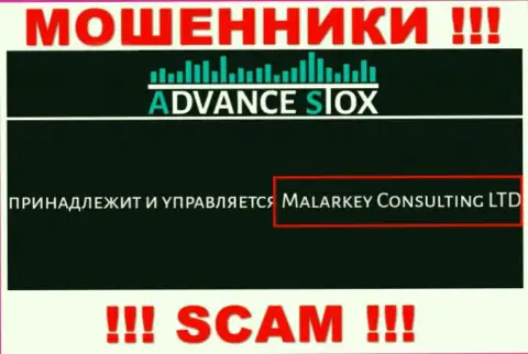 Advance Stox принадлежит компании - Malarkey Consulting LTD 