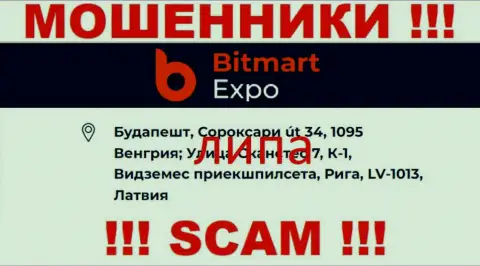 Адрес компании Bitmart Expo фиктивный - совместно работать с ней весьма опасно