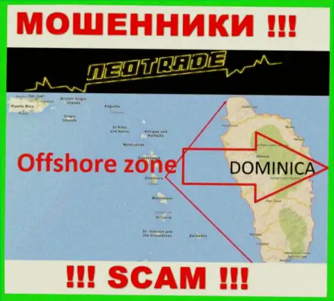 За лишение денег доверчивых клиентов internet-мошенникам NeoTrade точно ничего не будет, поскольку они пустили корни в оффшоре: 8 Copthall, Roseau Valley, 00152 Commonwealth of Dominica